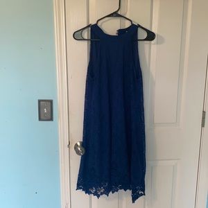 Altar’d State Dark Blue Lace Overlay Cocktail Dress Size Medium